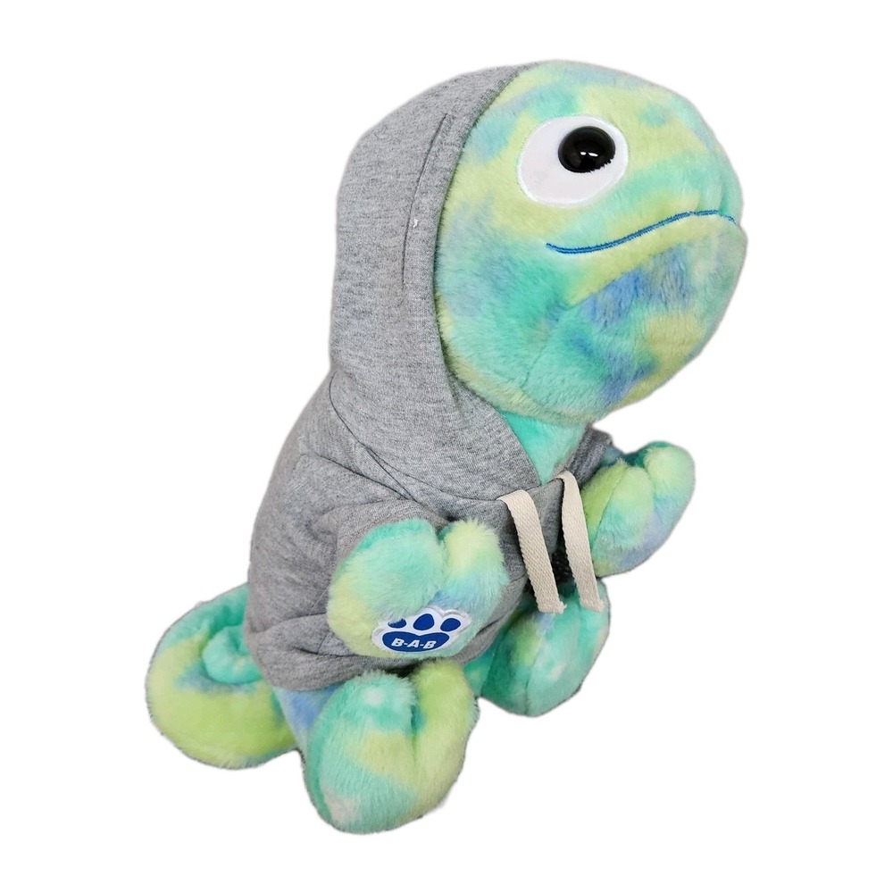 Build A Bear Tie-dye Chamaleon Plush With Hoodie Green Yellow Blue Lizard